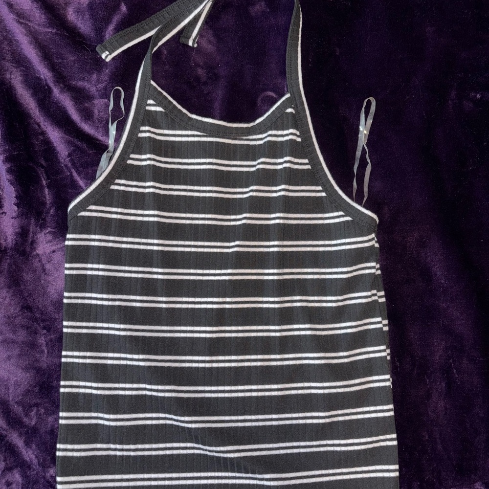 Mudd Black and White Ribbed Tank Top